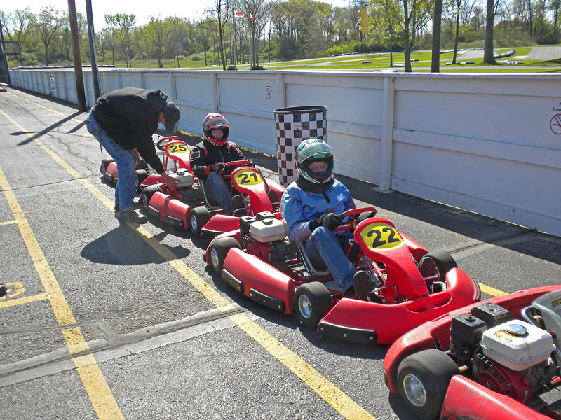 getting ready to go karting